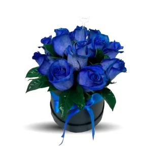 box de rosas azules