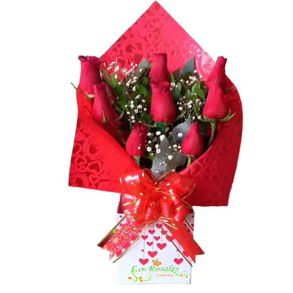 box de rosas rojas